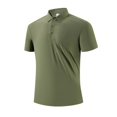 thumbnail image 1 of SROBPTY Haut d'Été pour Homme, Chemises à Manches Courtes pour Hommes, Chemise à Manches Courtes de Bureau pour Homme à la Mode, Course, Décontractée, Couleur Unie, Chemise à Col à Revers à Manches Courtes Vert Armée, TTG, 1 of 4