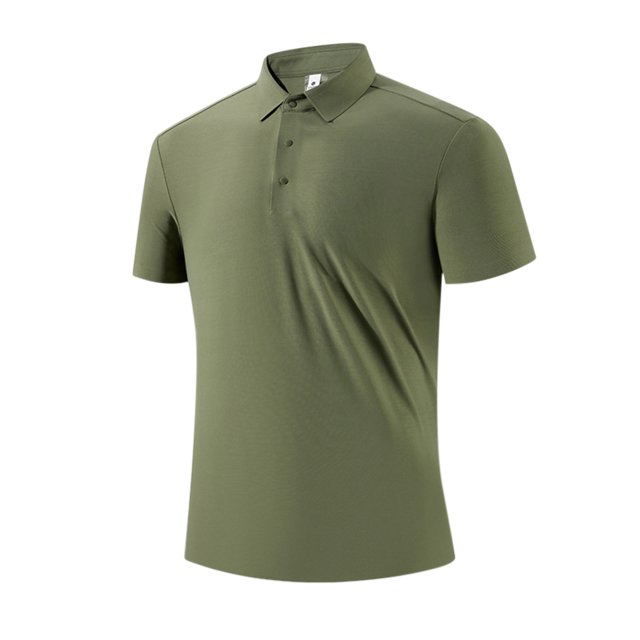 SROBPTY Haut d'Été pour Homme, Chemises à Manches Courtes pour Hommes, Chemise à Manches Courtes de Bureau pour Homme à la Mode, Course, Décontractée, Couleur Unie, Chemise à Col à Revers à Manches Courtes Vert Armée, TTG
