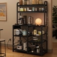 thumbnail image 2 of Bakers Rack with Power Outlet, Industrial Microwave Stand, Kitchen Bakers Rack with Metal Wire Drawer, 6-Tier Baker's Racks for Kitchens with Large Storage, Kitchen Buffet Table with Hutch, 2 of 9