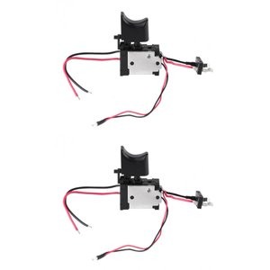 2X DC7.2-24V Interrupteur électrique de forage sans fil de commande de vitesse de forage bouton de déclenchement de pièces d'outil de puissance de lumière pour,2 x Interrupteur, noir