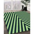 thumbnail image 3 of Ahgly Company Machine Washable Indoor Square Transitional Deep Teal Green Area Rugs, 5' Square, 3 of 7