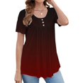 thumbnail image 2 of Baberdicy Ruched Tunic Tops for Women - Casual Short Sleeve Blouses (Leggings Matching, Spring/Summer Outfits) Red S, 2 of 5