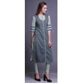 thumbnail image 3 of Bimba Kurti Droite en Rayonne Slub à Manches 3/4 Tunique Imprimée Haut Vêtements d'Été, 3 of 6