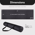 thumbnail image 4 of Fitvids 1/4-Inch High Density Thick Non Slip Workout Yoga Mat with Carry Strap, Black, 4 of 10