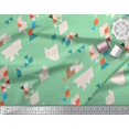 thumbnail image 3 of Soimoi Green Velvet Fabric Geometric Abstract Print Sewing Fabric Yard 58 Inch Wide, 3 of 3