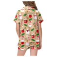 thumbnail image 3 of AJIWYH Pyjama Fille, Ensemble de Pyjama de Noël Classique pour Enfants à Imprimé, Chemise à Col Boutonnée à Manches Courtes et Short, Pyjama de Soirée Pyjama pour Filles Violet Foncé, 12-13 Ans, 3 of 4
