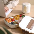 thumbnail image 1 of LSLJS 304 Stainless Steel RectangularLunch Box with Cutlery Four Compartments Lunch Box Adult Students with Rice Lunch Box Stainless Steel Square Lunch Boxs, 1 of 6