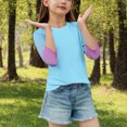 thumbnail image 4 of SERTG T-Shirt Mode Enfant Col Rond Manches 3/4 Imprimé Col Rond pour Été et Printemps 4-15 Ans (Bleu Clair3,5 Ans), 4 of 7