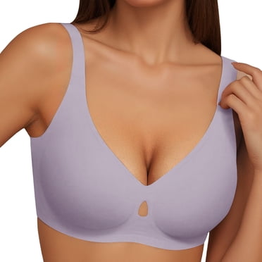 Fgnfyis Wireless Bras for Women No Underwire Seamless Push up Full Coverage Supportive Womens Bralettes Everyday Bra Women Bras Purple M