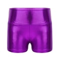 thumbnail image 2 of vastwit Girls Shiny Metallic Shorts Gymnastics Dance Shorts Purple 8, 2 of 5