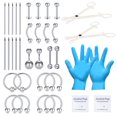thumbnail image 1 of Ensemble de Perçage 36 Pcs pour Tous les Perçage Corporel, Acier Inoxydable, Ensemble de Perçage pour le Nombril avec Aiguilles de Perçage 14G 16G pour Tous les Perçage, 1 of 5