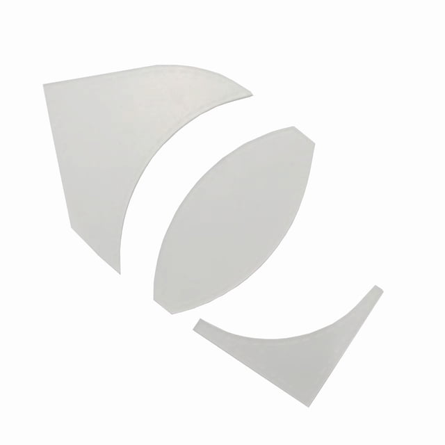 Ensemble de Règles de Coupe pour Courtepointe Éventail, 3 Pcs, Motif Bouquet pour Découpe Rotative avec Lignes de Mesure Gravées