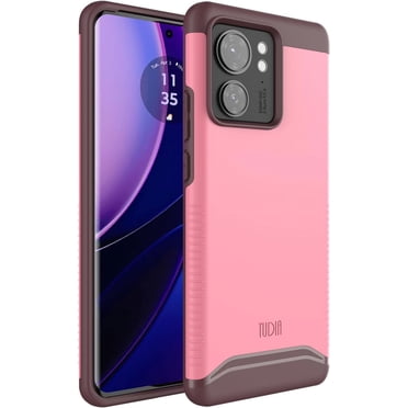 TUDIA Merge Étui pour Motorola Edge 2023 à Double Couche, Mince, Bord Surélevé, Antichoc, Robuste - Rose Fumé