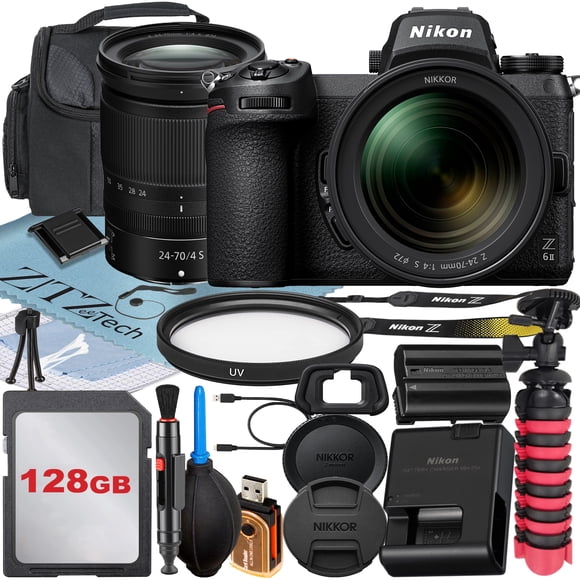 Nikon Z6 II Mirrorless Camera with NIKKOR Z 24-70mm f/4 S Lens + 128GB Memory Card + Case + UV Filter + ZeeTech Accessory Bundle