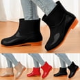 thumbnail image 3 of Dakaela Bottes de Pluie pour Femmes Imperméables à Enfiler Chaussures de Jardin Semelle en Caoutchouc Bottines de Pluie à la Cheville Rouges 6.5, 3 of 7