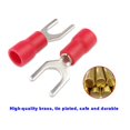 thumbnail image 3 of Ruidee 100 Pcs Connecteurs de Fil de Fourche Isolés M5 22-16 Awg U Type Bornes de Serrage Électrique (Rouge/spfh5), 3 of 5