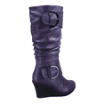thumbnail image 4 of Bottes Mode pour Femmes à Fermeture Éclair Hauteur Genou, Talon Compensé Décontracté, Chaussures d'Hiver ( Violet, 11 ), 4 of 5