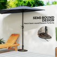thumbnail image 4 of Base de Parasol de Patio Demi-Ronde en Résine de 20 Lb Support Décoratif de Parasol Extérieur de 20 Pouces pour Poteau Φ1,5 Pouces, Φ1,9 Pouces, Bronze, 4 of 7