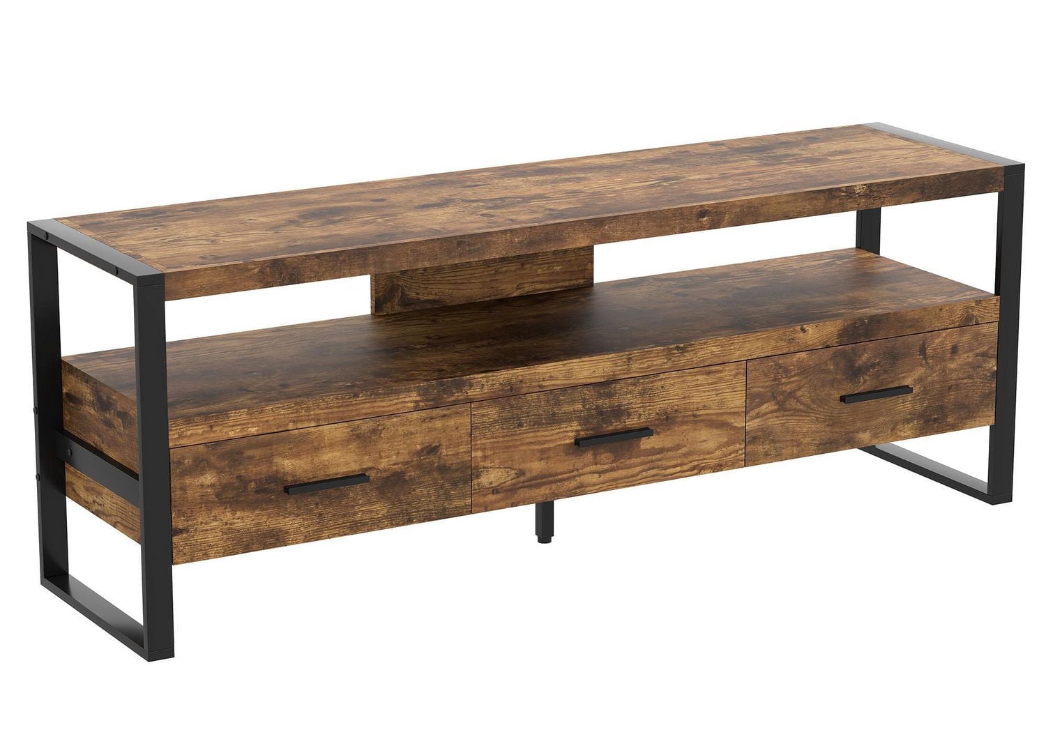 Safdie & Co. Tv Stand 59L Brown Reclaimed Wood 3 Drawers 1 Shelf