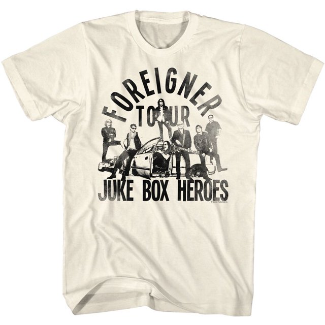 Foreigner Juke Box Heroes T-Shirt Naturel pour Adulte G