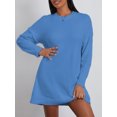 thumbnail image 3 of Faithtur Pull Tricoté Automne Hiver pour Femmes Couleur Unie Manches Longues Col Rond Long Tricoté, 3 of 9