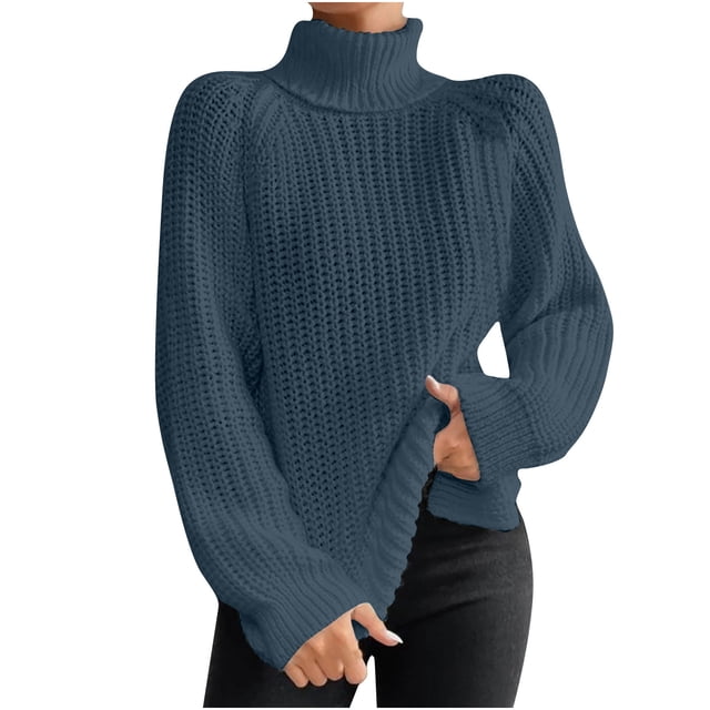 Yuyuzo Womens Winter Fall Sweater Solid Color Turtleneck Cable Knit Long Sleeve Sweaters Pullover Tops