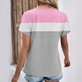 thumbnail image 4 of Timegard Tops for Women Color Block Button Short Sleeve T Shirts Causal Fashion Dressy Blouses, 4 of 6