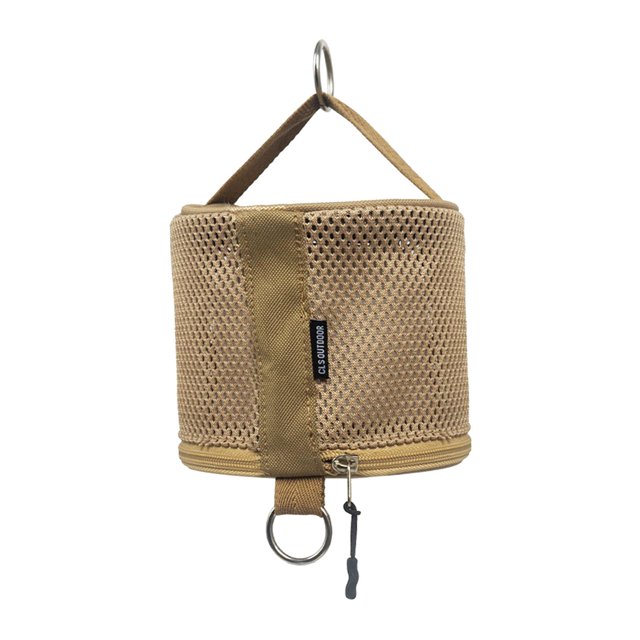 GUOOL Outdoor Toilet Paper Dispenser with Metal Rings, Hanging Tissue Travel Organizer Khaki