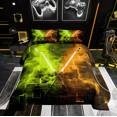 thumbnail image 1 of Erosebridal Neon Lightsaber Bedding Twin Comforter Set, Yellow Orange Geometry Down Comforter, Lightning Decor, Breathable, 1 of 8