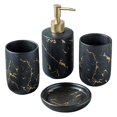 thumbnail image 1 of Abbracc Bathroom Accessories Set CERAMIC Lotion Dispenser Soap Dispenser Black 4Pcs, 1 of 8