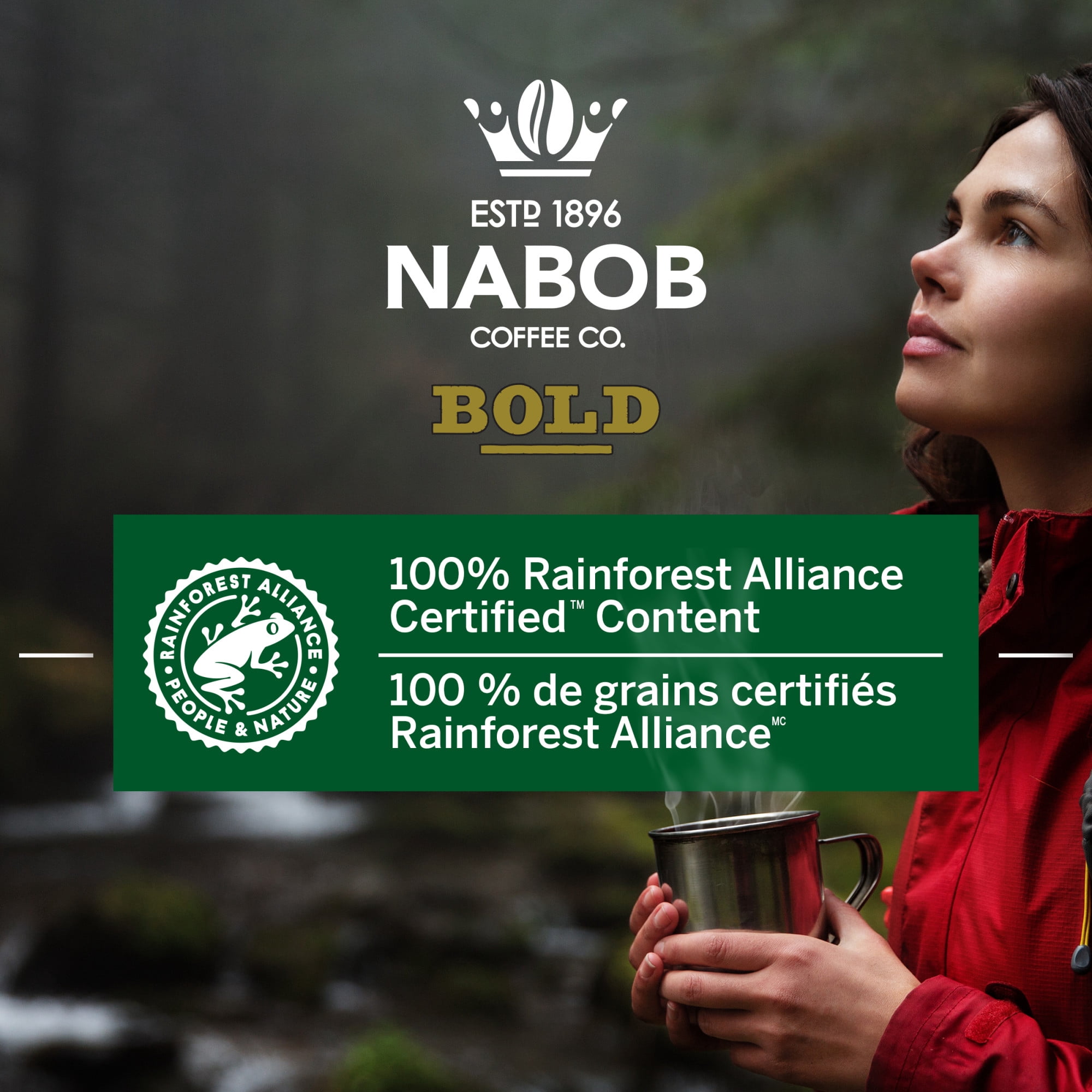 Nabob Dark Bold Roast Full City Dark Ground Coffee, 340g Canister