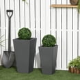 thumbnail image 2 of Outsunny Ensemble de 2 Pots de Fleurs d'Extérieur avec Trous de Drainage, Gris, 2 of 10
