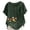 Army Green, variant on Ichuanyi Women's Summer Casual Linen Shirt Round Neck Printing T-Shirt Loose Short Sleeve Blouse Basic Tops