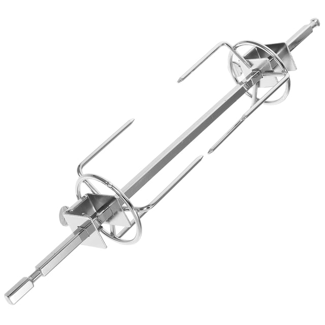 Miangastore Fourchette de BBQ Rotative en Acier Inoxydable pour la Maison Argent Facile à Transporter et à Ranger 1 Ensemble