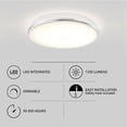 thumbnail image 4 of Artika Modern LED 13 in. Flush Mount Ceiling Light Fixture for Bedroom, Living Room & Entryway, Silver, 4 of 8