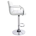 thumbnail image 4 of Leopard Tabourets de Bar Réglables avec Accoudoirs, Dossier Carré Pivotant à Double Piqûre avec Dossier Tabouret de Bar, Ensemble de 2 (Blanc), 4 of 15