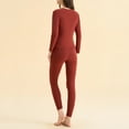 thumbnail image 4 of Besolor Women's Thermal Underwear Set Soft Fleece Lined Base Layer Top and Bottom Set for Cold Weather Plus Size, 4 of 4
