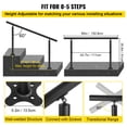 thumbnail image 3 of VEVOR Trousse de Rampe d'Escalier Extérieure, Rampes de 5 Pi pour 0 à 5 Marches, Angle Ajustable Rambarde d'Escalier en Aluminium Noir pour Personnes Âgées, Rampes pour Marches Intérieures et Extérieures, 3 of 9