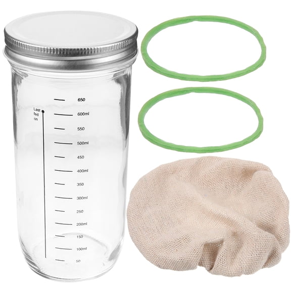 1 Set of Sourdough Starter Jar Bread Baking Sourdough Starter Bottle Fermentation Jar Set
