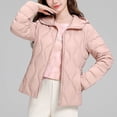 thumbnail image 3 of Cameland Women's Solid Color Lightweight Down Jacket Short Hooded Long Sleeved Versatile Jacket Long Sleeved Cotton Jacket, 3 of 7