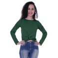 thumbnail image 1 of Moomaya T-Shirt Court à Manches Longues pour Femmes avec Nœud à l'Avant, T-Shirt d'Été Uni, Hauts, 1 of 7