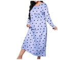 thumbnail image 2 of LSLJS Women's Spring Round Collar Long Sleeve Printed Large Size Loose Casual Dress, 2 of 3