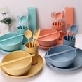 thumbnail image 1 of SASHENHG Whea-t Straw Dinnerware Sets For 4 (32pcs) ,Whea-t Straw Dinnerware Sets, Microwave Dishwasher Safe Tableware Bowls, Cups,Plates Set Reusable Dinner, 1 of 9