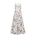 thumbnail image 4 of FcBaudy Robe Camis Sans Manches à Col en V, Robes d'Été pour Femmes, Robes pour Femmes à Bretelles Sans Bretelles en Chiffon Sans Manches Imprimées Robe Botanique Florale Robe Femme, 4 of 5