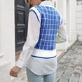 thumbnail image 5 of EQWLJWE Débardeurs Sans Manches pour Femmes Débardeurs d'Été pour Femmes Chandail Tricoté Multicolore à Col en V pour Femmes à Carreaux Rayures Décontracté Mode Gilet Sans Manches Veste Manteau Hauts, 5 of 5