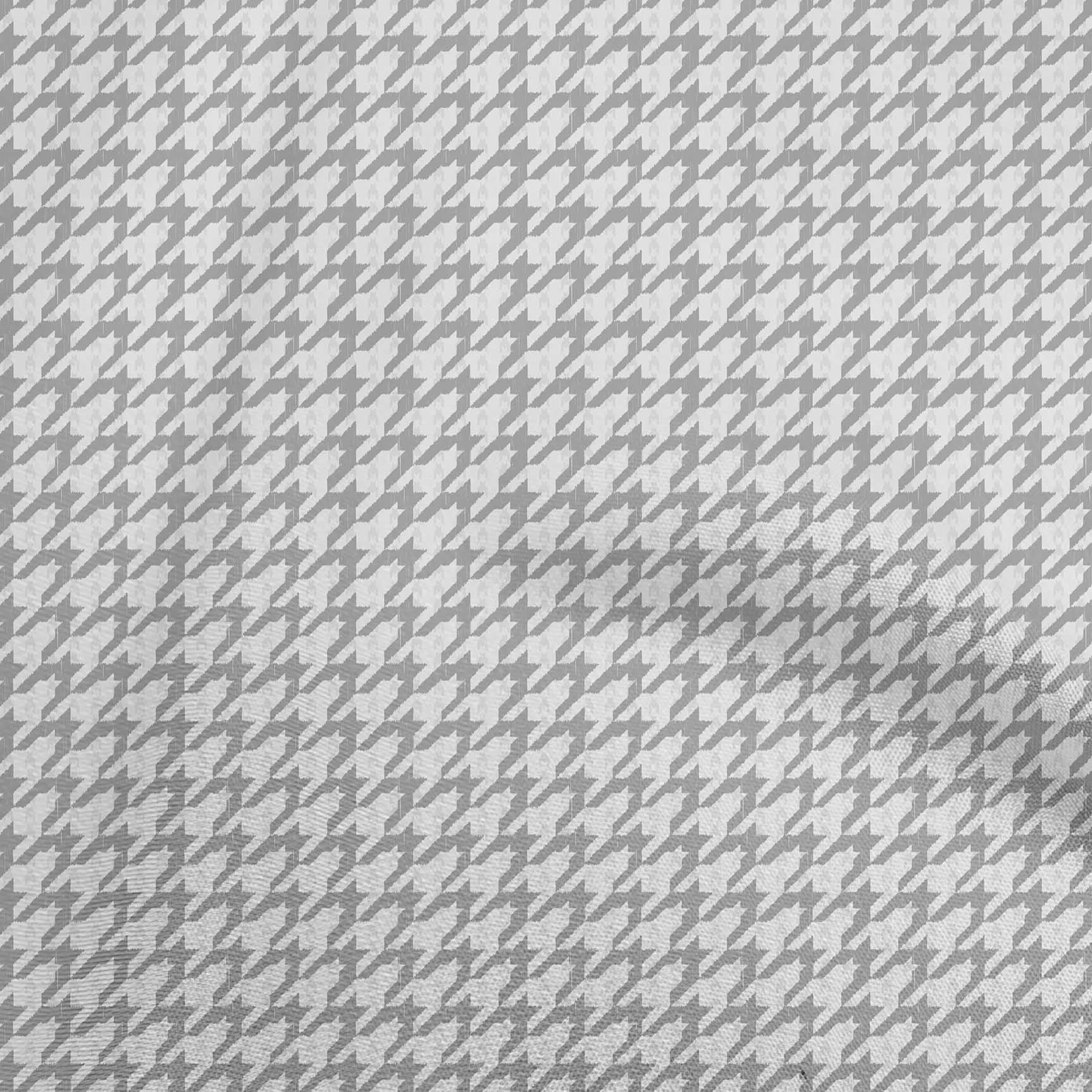 oneOone Cotton Flex Gray Fabric Houndstooth Sewing Craft Projects Fabric Prints By Yard 40 Inch Wide