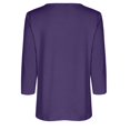 thumbnail image 5 of Yuyuzo Womens 3/4 Sleeve Tops Basic Button Crew Neck Solid Color Loose Fitted Tunics Tee Blouses, 5 of 5