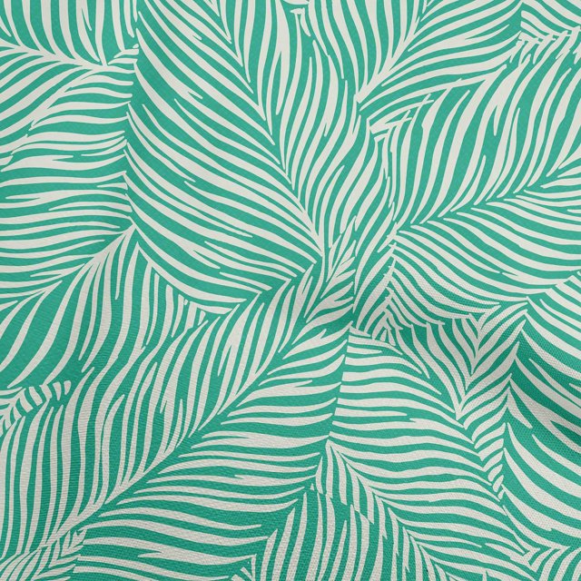 oneOone Rayonne Tissu Vert Feuilles Matière de Robe Tissu Imprimé Tissu au Mètre 56 Pouces de Large