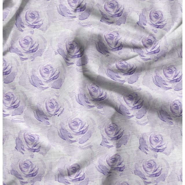 Soimoi Purple Silk Fabric Rose Floral Fabric Prints By Yard 44 Inch Wide