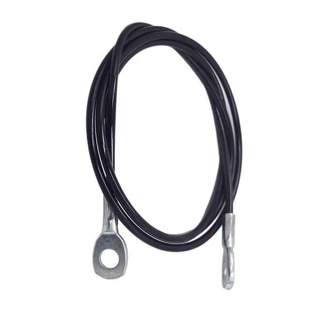 Youkk Pulley Rope Gym Cable Fitness Cord in black, measuring 3 meters. Made of premium steel wire for durability, with a rustproof stainless steel structure. Features fine workmanship and a simple design for easy installation. Suitable for strength training and home gym setups.